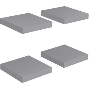 vidaXL 4x Grey MDF Wall Shelves - Display Ledge & CD Rack vidaXL 4x Grey MDF Wall Shelves - Display Ledge & CD Rack