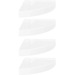 vidaXL White Corner Shelves Set - 4 pcs, 25x25x3.8 cm, MDF vidaXL White Corner Shelves Set - 4 pcs, 25x25x3.8 cm, MDF