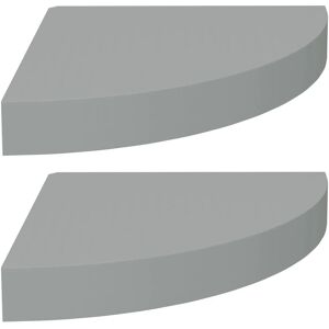 vidaXL 2x Floating Corner Shelves Grey - Shelves vidaXL 2x Floating Corner Shelves Grey - Shelves