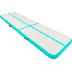 vidaXL Opblaasbare Gymnastiekmat met Pomp 600x100x15 cm PVC Groen - Gymnastiek vidaXL Opblaasbare Gymnastiekmat met Pomp 600x100x15 cm PVC Groen - Gymnastiek