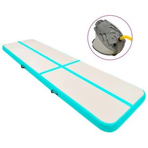 vidaXL Tapis de Gymnastique Gonflable avec Pompe - 700x100x20 cm - Vert - Exercice vidaXL Tapis de Gymnastique Gonflable avec Pompe - 700x100x20 cm - Vert - Exercice