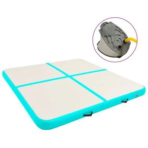 vidaXL Opblaasbare Gymnastiekmat met Pomp - 200x200x10cm - Groen - Gymnastiekmat vidaXL Opblaasbare Gymnastiekmat met Pomp - 200x200x10cm - Groen - Gymnastiekmat