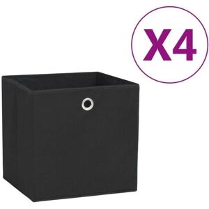 vidaXL Storage Boxes 4 pcs Non-woven Fabric 28x28x28 cm Black vidaXL Storage Boxes 4 pcs Non-woven Fabric 28x28x28 cm Black
