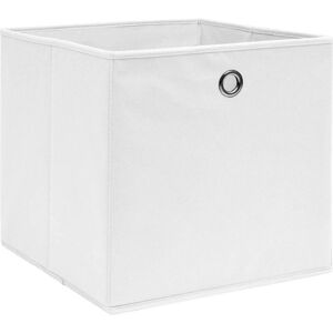 vidaXL 4x Storage Boxes Non-woven Fabric White Organiser Cube Basket Container vidaXL 4x Storage Boxes Non-woven Fabric White Organiser Cube Basket Container