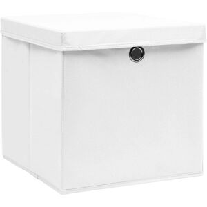vidaXL 4x Storage Boxes with Covers White - Storage Boxes vidaXL 4x Storage Boxes with Covers White - Storage Boxes