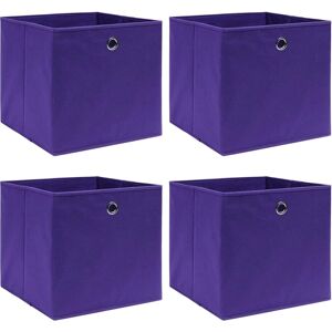 vidaXL 4x Storage Boxes Non-woven Fabric Purple Storage Chest Pack Box Set - Storage Boxes vidaXL 4x Storage Boxes Non-woven Fabric Purple Storage Chest Pack Box Set - Storage Boxes