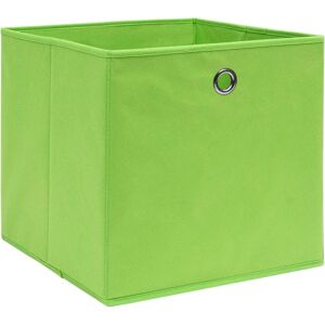 vidaXL 4x Storage Boxes Non-woven Fabric Green Organizer Cube Basket Container vidaXL 4x Storage Boxes Non-woven Fabric Green Organizer Cube Basket Container