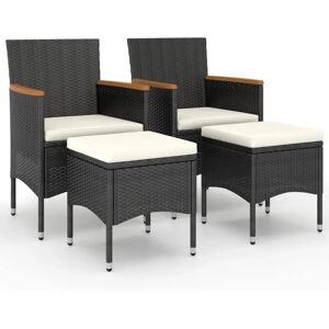 Set di mobili da esterno VidaXL - Nero - Vimini PE resistente alle intemperie Set di mobili da esterno VidaXL - Nero - Vimini PE resistente alle intemperie