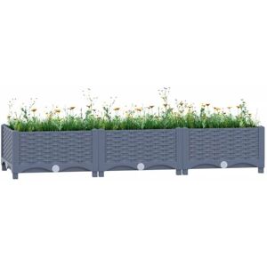 vidaXL Raised Bed 120x40x23 cm Polypropylene Garden Planter Pot Flower Box - Garden Planter Pot vidaXL Raised Bed 120x40x23 cm Polypropylene Garden Planter Pot Flower Box - Garden Planter Pot