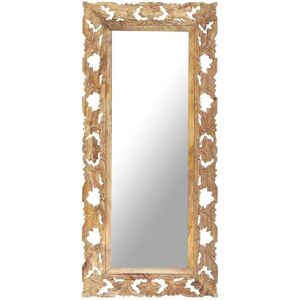 vidaXL Hand Carved Mirror Brown - 110x50 cm - Mirror vidaXL Hand Carved Mirror Brown - 110x50 cm - Mirror