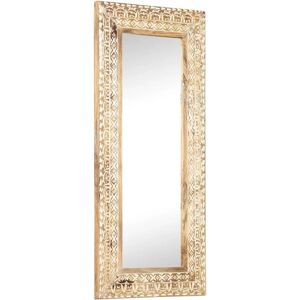 vidaXL Mango Wood Hand-Carved Mirror - 110x50cm Decor vidaXL Mango Wood Hand-Carved Mirror - 110x50cm Decor