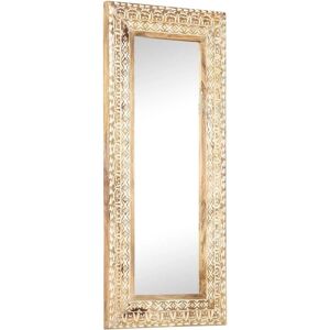 vidaXL Mango Wood Hand-Carved Mirror - 110x50cm Decor vidaXL Mango Wood Hand-Carved Mirror - 110x50cm Decor