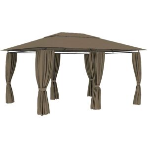 vidaXL Garden Marquee with Curtains Taupe 180 g/m² - Garden Gazebo vidaXL Garden Marquee with Curtains Taupe 180 g/m² - Garden Gazebo