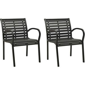 vidaXL 312034 Steel Black Garden Chairs Set - Garden Armchair vidaXL 312034 Steel Black Garden Chairs Set - Garden Armchair