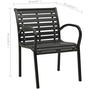 vidaXL 312034 Steel Black Garden Chairs Set - Garden Armchair vidaXL 312034 Steel Black Garden Chairs Set - Garden Armchair