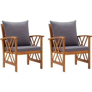 VidaXL Gartensessel - Akazienholz Grau - Sitz für Garten oder Terrasse VidaXL Gartensessel - Akazienholz Grau - Sitz für Garten oder Terrasse