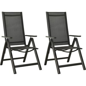 vidaXL 312188 - Folding Garden Chair Black Set of 2 vidaXL 312188 - Folding Garden Chair Black Set of 2