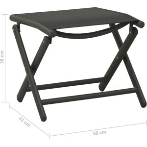 vidaXL 3 Piece Garden Lounge Set Textilene and Aluminium - black vidaXL 3 Piece Garden Lounge Set Textilene and Aluminium - black