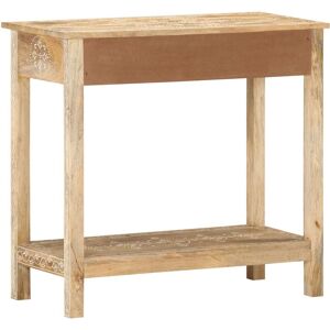 vidaXL Mango Wood Console Table - Solid Mango Wood - 80x35x74 cm - Brown - Console Table vidaXL Mango Wood Console Table - Solid Mango Wood - 80x35x74 cm - Brown - Console Table