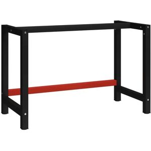 vidaXL Work Bench Frame Metal 120x57x79 cm Black and Red Heavy Duty Furniture vidaXL Work Bench Frame Metal 120x57x79 cm Black and Red Heavy Duty Furniture