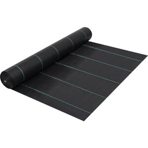 vidaXL Ground Cover Barrier Fabric - Black 1x25 m - Ground Cover Barrier Fabric vidaXL Ground Cover Barrier Fabric - Black 1x25 m - Ground Cover Barrier Fabric