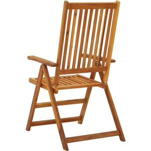 vidaXL 3pcs Solid Acacia Wood Garden Reclining Chairs Outdoor Seating vidaXL 3pcs Solid Acacia Wood Garden Reclining Chairs Outdoor Seating