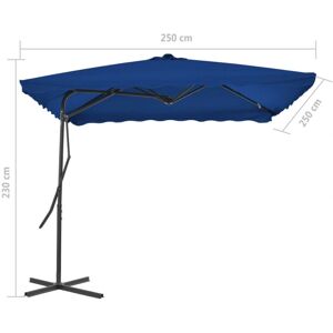 vidaXL Steel Pole Blue 250 cm Garden Parasol - Outdoor Sunshade vidaXL Steel Pole Blue 250 cm Garden Parasol - Outdoor Sunshade