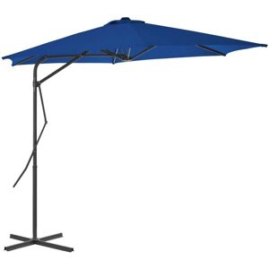 vidaXL Outdoor Parasol with Steel Pole Blue 300 cm - Garden Sunshade vidaXL Outdoor Parasol with Steel Pole Blue 300 cm - Garden Sunshade