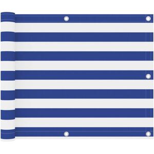 vidaXL Balcony Screen White and Blue 75x500 cm Oxford Fabric Privacy Sunshade - Balcony Screen vidaXL Balcony Screen White and Blue 75x500 cm Oxford Fabric Privacy Sunshade - Balcony Screen