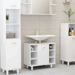 vidaXL Armadio Bagno Lucido Bianco - Legno Ingegnerizzato Spazio vidaXL Armadio Bagno Lucido Bianco - Legno Ingegnerizzato Spazio