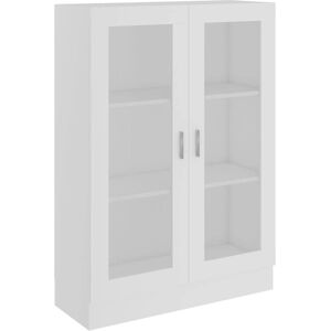 vidaXL White Engineered Wood Vitrine Cabinet - Bookcase & Sideboard vidaXL White Engineered Wood Vitrine Cabinet - Bookcase & Sideboard