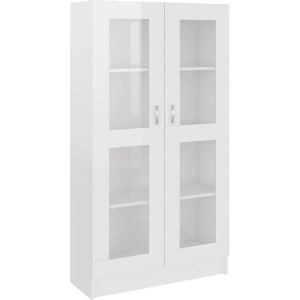vidaXL Vitrine Blanc Haut Brillance En Bois Ingénierie - Unité de Rangement - Publicité vidaXL Vitrine Blanc Haut Brillance En Bois Ingénierie - Unité de Rangement - Publicité