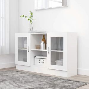 vidaXL White Chipboard Vitrine Cabinet - Sideboard Storage - Furniture vidaXL White Chipboard Vitrine Cabinet - Sideboard Storage - Furniture
