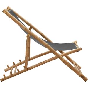 vidaXL Bamboo Garden Recliner - grey vidaXL Bamboo Garden Recliner - grey