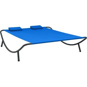 VidaXL Outdoor-Bett - Oxford-Stoff, Stahlrahmen, 2 Kissen - Gartenschlafcouch VidaXL Outdoor-Bett - Oxford-Stoff, Stahlrahmen, 2 Kissen - Gartenschlafcouch
