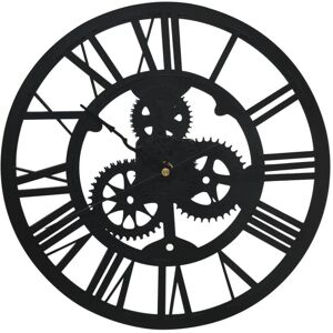 vidaXL Black 30cm Acrylic Wall Clock - Gear Style - Home Decor vidaXL Black 30cm Acrylic Wall Clock - Gear Style - Home Decor