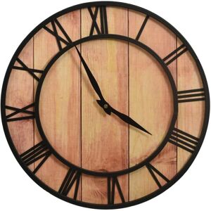 vidaXL Wall Clock Brown and Black MDF and Iron - Home Decor - 39cm vidaXL Wall Clock Brown and Black MDF and Iron - Home Decor - 39cm
