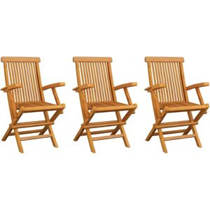 vidaXL Outdoor Chair Set - 3 Teak Garden Chairs vidaXL Outdoor Chair Set - 3 Teak Garden Chairs