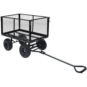 vidaXL Chariot de jardin en acier robuste 350kg noir - Chariot de jardin vidaXL Chariot de jardin en acier robuste 350kg noir - Chariot de jardin