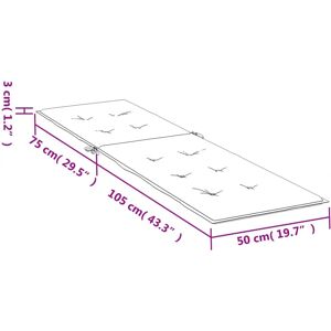 vidaXL Liegestuhl-Auflage - Grau Karo - Gartenmöbel vidaXL Liegestuhl-Auflage - Grau Karo - Gartenmöbel