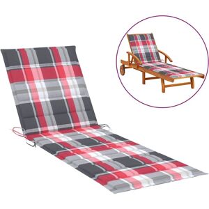 vidaXL Sonnenliege-Kissen Rotes Karo-Muster - Sonnenliege-Kissen vidaXL Sonnenliege-Kissen Rotes Karo-Muster - Sonnenliege-Kissen