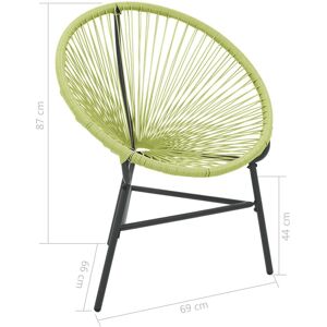 vidaXL Outdoor Chair Green - Garden Acapulco Poly Rattan Seat vidaXL Outdoor Chair Green - Garden Acapulco Poly Rattan Seat