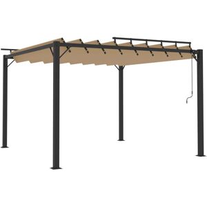 vidaXL Gazebo with Louvered Roof Taupe Fabric & Aluminium - Garden Product vidaXL Gazebo with Louvered Roof Taupe Fabric & Aluminium - Garden Product