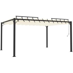 vidaXL Gazebo with Louvered Roof Cream Fabric & Aluminium Patio Pavilion Set vidaXL Gazebo with Louvered Roof Cream Fabric & Aluminium Patio Pavilion Set