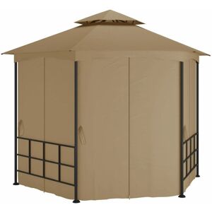 MAISONCHIC Taupe Steel Garden Gazebo - Outdoor Shelter 3.1x2.7 m MAISONCHIC Taupe Steel Garden Gazebo - Outdoor Shelter 3.1x2.7 m