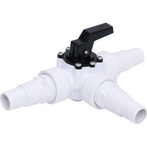 vidaXL Pool Valve - 3-Way Black and White vidaXL Pool Valve - 3-Way Black and White