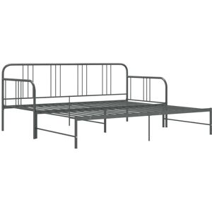 vidaXL Pull-out Sofa Bed Frame Grey Metal 90x200cm - Bed Frame vidaXL Pull-out Sofa Bed Frame Grey Metal 90x200cm - Bed Frame
