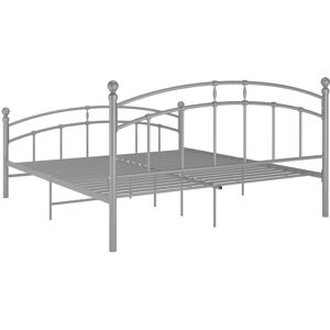 vidaXL Bed Frame Grey Metal 140x200 cm - Bed Frame vidaXL Bed Frame Grey Metal 140x200 cm - Bed Frame