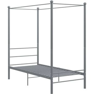 vidaXL Canopy Bed Frame Grey Metal 90x200 cm - Bed Base Set vidaXL Canopy Bed Frame Grey Metal 90x200 cm - Bed Base Set