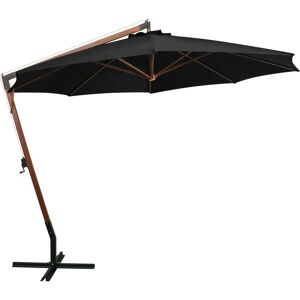 vidaXL Solid Fir Wood Hanging Parasol - Outdoor Patio Umbrella vidaXL Solid Fir Wood Hanging Parasol - Outdoor Patio Umbrella